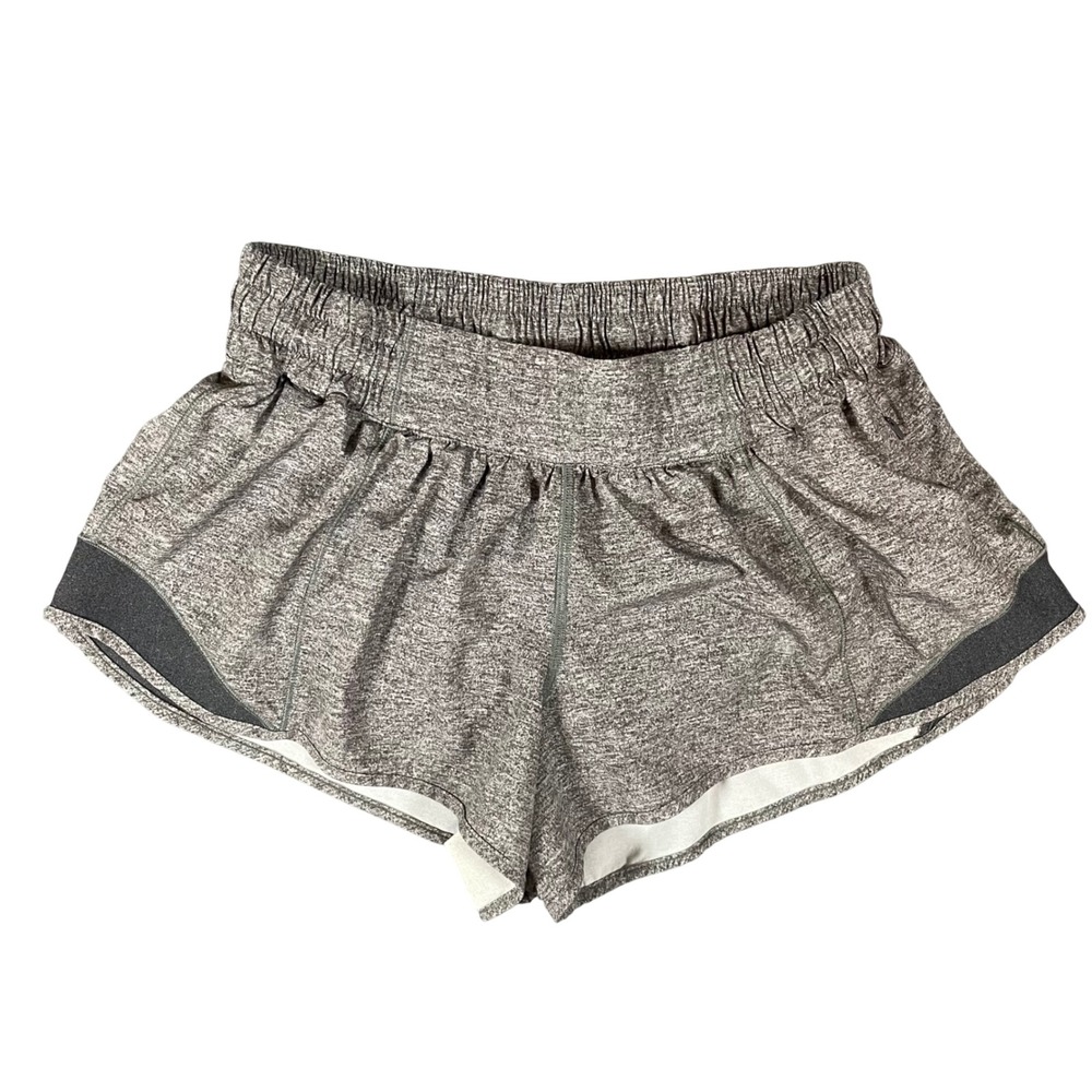 Lululemon Hotty Hot Low Rise Short Lined 2.5" inseam Size 8 Heathered Black